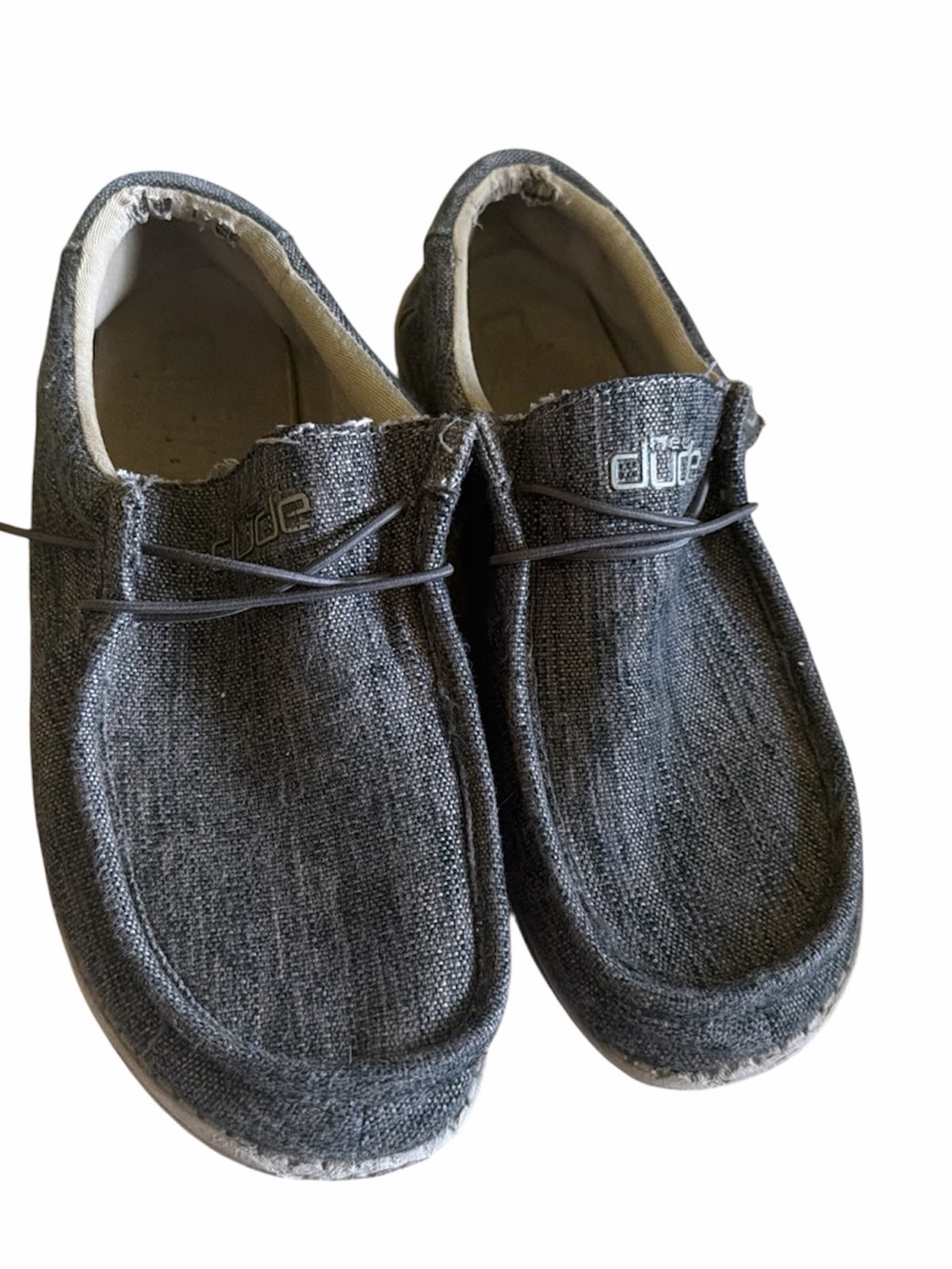 Hey Dude Men’s Wally Canvas Slip-On Shoes — Charcoal Gray Size 11